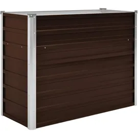 vidaXL Garten-Hochbeet verzinkter Stahl rechteckig 100 x 40 x 77 cm Braun 