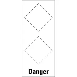 Aufkleber I Grundetikett Danger, für 2 GHS-Piktogramme, Folie, selbstklebend, 88x168mm