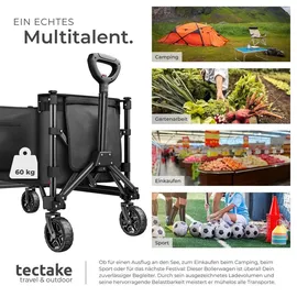 Tectake Bollerwagen faltbar schwarz