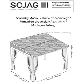 Sojag Aluminium Terrassenüberdachung St. Barth 423 x 297 x 240 cm anthrazit