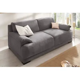 Home Affaire 3-Sitzer HOME AFFAIRE "Telos mit Boxspring-Federung für hohen Sitzkomfort", grau, B:218cm H:80cm T:96cm, dicke Luxus-Microfaser in Lederoptik (100% Polyester);Chenille (100% Polyester);Microfaser-PRIMABELLE (100% Polyester), Sofas, mit Boxspring-Federung