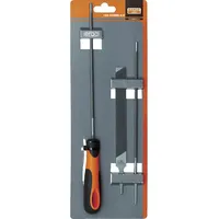 BAHCO Kettensägen Feilensatz Ergo Griff Rundfeile Flachfeile 200 mm / Ø 5,5 mm