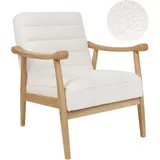 Beliani Sessel LEKNES Bouclé 72 x 71 x 70 cm Cremeweiß