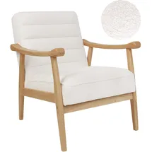 Beliani Sessel LEKNES Bouclé 72 x 71 x 70 cm Cremeweiß