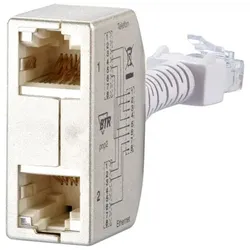 Cable-sharing-Adapter, ISDN/Fast Ethernet, silber