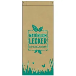 Faltenbeutel braun 12x5x28cm - Natürlich Lecker