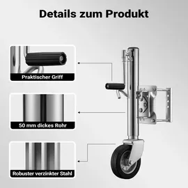 XPOtool Stützrad bis 540 kg mit 260 mm Hubhöhe