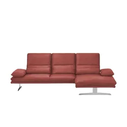 W.SCHILLIG Ecksofa aus Mikrofaser Broadway , rot , Maße (cm): B: 291 H: 94 T: 164