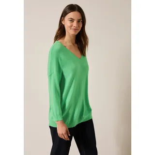 Strickpullover CECIL, Damen, Gr. XL (44), iced neon grün, Strick, Obermaterial: 50% Viskose, 28% Polyester, 22% Nylon, unifarben, casual, V-Ausschnitt, 3/4-Ärmel Rippstrickbündchen, Pullover