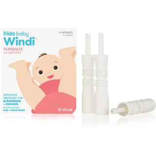 Frida Baby Windi Blähhilfe für Babys | 10 Einweg-Röhrchen zur natürlichen Linderung von Blähungen, Koliken & Verstopfungen | Sanft, sicher, BPA- & latexfrei, von Ärzten entwickelt