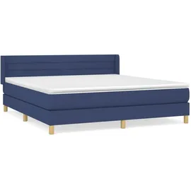 vidaXL Boxspringbett mit Matratze Blau 180x200 cm Stoff