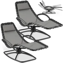 Tectake Sonnenliege 170 x 77 x 83 cm Grau
