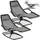 Tectake Sonnenliege 170 x 77 x 83 cm Grau