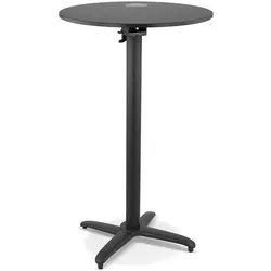 Klappbarer Outdoor-Stehtisch,Ø 68 cm, Schwarz, Rund, Holz & Aluminium, Wetterfest | Kadima Design