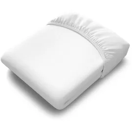 Bett1.de Spannbettlaken Baumwolle-Jersey-Elasthan 60 x 120 cm weiß