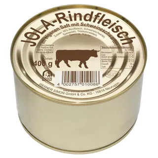 JOLA Rindfleisch im eigenen Saft | Rindfleisch mit Schweinescharten | recyclebare Goldlackdose