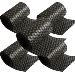 NYVI Polyrattan Sichtschutzstreifen Privafence 255x19 cm - Sichtschutz für Doppelstabmatten Zaun 5 Rollen Dunkelbraun