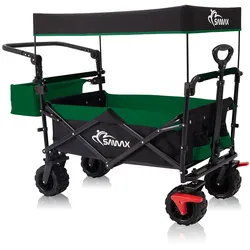 SAMAX Faltbarer Bollerwagen Offroad mit Dach - Schwarz / Grün