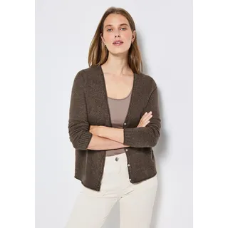 STREET ONE Damen, 2515370 Kurzer cardigan nomad brown mel. 38 - 38