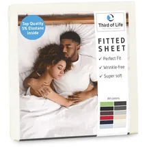 Third of Life Spannbettlaken Baumwolle-Jersey 60 x 120 cm Elfenbein-Weiß