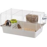 Ferplast Kaninchenkäfig käfig für Hasen, Nagerkäfig, Meerschweinchen- Kaninchenstall mit Zubehör, 77 x 48 x H 42 cm