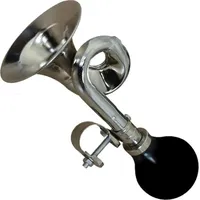 Messingschlager Fahrradklingel Hupe POSTHORN Stahl verchromt 180 mm Silber