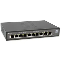 LevelOne Switch 10 Fast Ethernet-Ports mit 8 PoE-Ports 120W 2 Uplink Gigabit-Ports (FGP-1031)