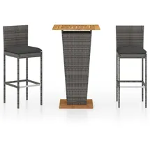 vidaXL Gartenbar Set 3-tlg. Grau