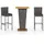 vidaXL Gartenbar Set 3-tlg. Grau
