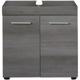 trendteam Waschbeckenunterschrank Runner 2 Türen 58 x 57 x 31 cm Grau/Silber