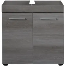 trendteam Waschbeckenunterschrank Runner 2 Türen 58 x 57 x 31 cm Grau/Silber