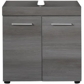 trendteam Waschbeckenunterschrank Runner 2 Türen 58 x 57 x 31 cm Grau/Silber