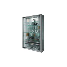 VCM Wandvitrine Vitrosa Mini 59 x 18 x 91,3 cm Silber