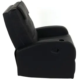 Mendler Fernsehsessel Durham, TV Sessel Relaxsessel Liegesessel, Kunstleder ~ schwarz