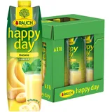 Rauch Happy Day Banane |aus 5 sonnengereiften Bananen |fein püriert und angereichert | für den perfekten Start in den Tag| 6x 1l Tetra Prisma