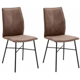 NIEHOFF SITZMÖBEL 4-Fußstuhl Capri (Set, 2 St), Bezug in Microfaser oder Leder, Stativgestell aus Eisen braun