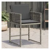 vidaXL Gartenstuhl mit Kissen 55 x 68 x 28 cm grau 4 St.