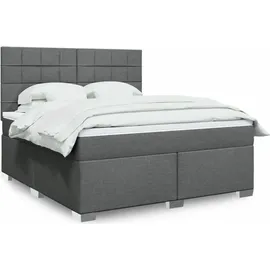 vidaXL Boxspringbett 180 x 200 cm Dunkelgrau