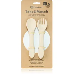 Petite&Mars Take&Match Silicone Cutlery Besteck Desert Sand 6 m+ 2 St.