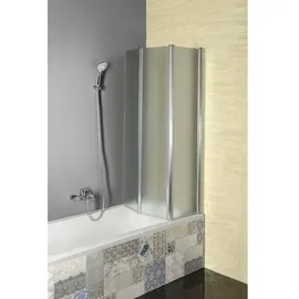 Aqualine VANDA Badewannenfaltwand 1000x1400 mm, Chrom, Mattglas - Silber