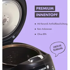 Reishunger Digitaler Mini Reiskocher schwarz