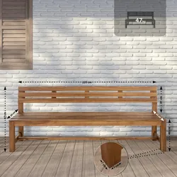 CLP Teakbank Augusta teak/220 cm