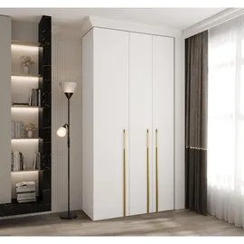 abiks möbel Drehtürenschrank COMO 120 x 245,5 x 50 cm Weiß/Gold