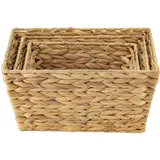 Echtwerk Aufbewahrungskorb 3er Set aus Wasserhyazinthe 37 x 22 x 20 cm braun