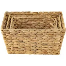 Echtwerk Aufbewahrungskorb 3er Set aus Wasserhyazinthe 37 x 22 x 20 cm braun