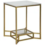 Mauro Ferretti Mauro Ferretti, Couchtisch + Beistelltisch, Double Marmor (47 x 47 x 60 cm)