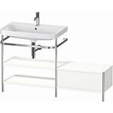 Duravit Happy D.2 Plus Möbelwaschtisch-Kombination HP4852O3636 140 x 49 cm, 1 Hahnloch, weiß seidenmatt, mit Metallkonsole