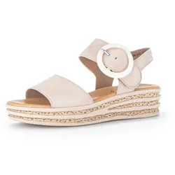 Keilsandalette GABOR, Damen, Gr. 42, rosa (rosé), Ziegenveloursleder, unifarben, klassisch, Schuhe, Sommerschuh, Sandale, Keilabsatz, mit trendigem Keilabsatz