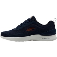 SKECHERS Herren Skech-air Dynamight Bliton Sneaker, Marineblaues Netzgewebe, orangefarbener Rand, 39 EU