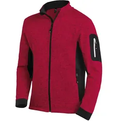 Strick Fleecejacke "CHRISTOPH" - M - rot/schwarz